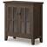 Angle. Simpli Home - Artisan Low Storage Cabinet - Farmhouse Brown.