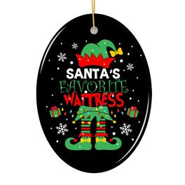 OrnamentallyYou - Santas Favorite Waitress Christmas Ornament - Multi-colored