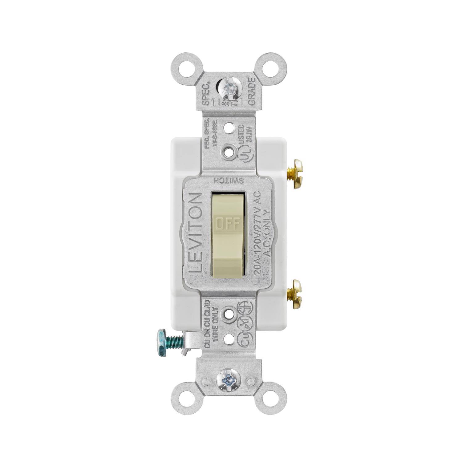 On/Off Spec. 1 Grade Spec VI-S-E90E FEO. USTEC WLRE S Switch AC Off Leviton 20A-120V/277V A.C. Only 20A Clau Only Cu CAC x DR Wire Cu

Leviton
OFF
20A 125V AC
UL Listed
UL 4277V AC
Cu DR Wire Only