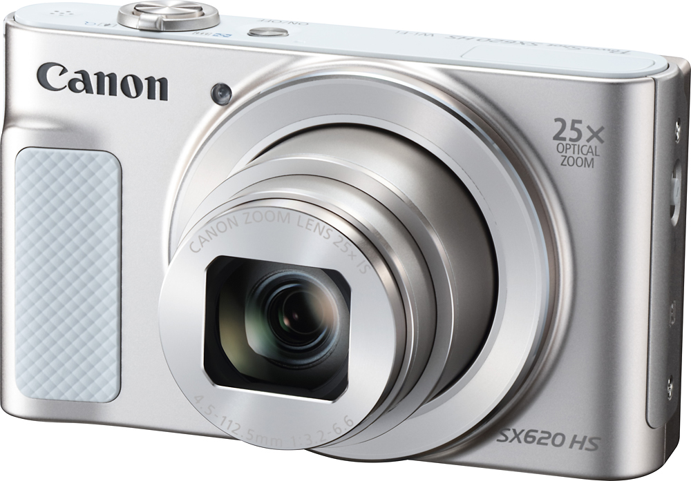Left View: Canon - PowerShot SX620 HS 20.2-Megapixel Digital Camera - Silver