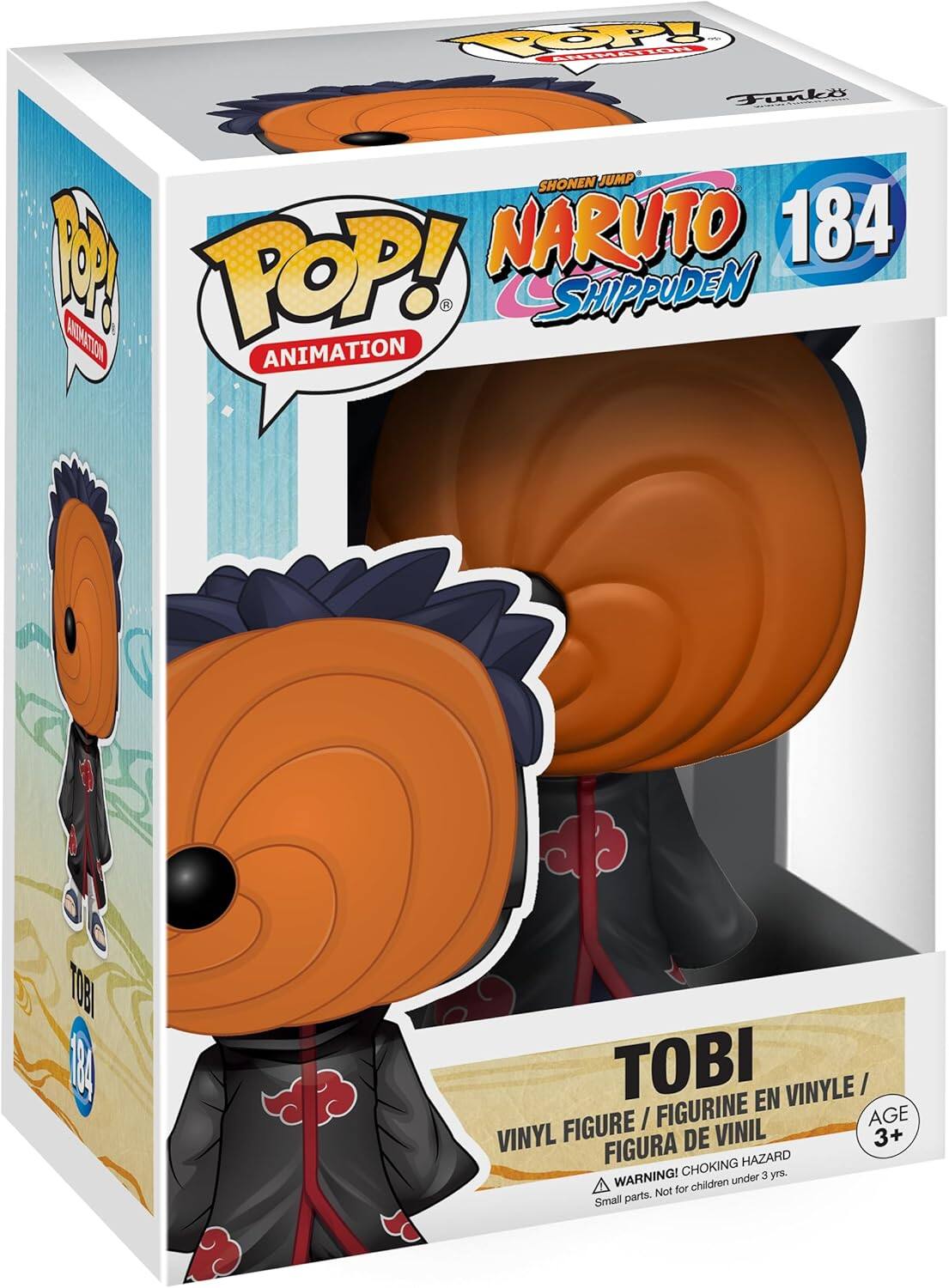 POP! ANIMATION SHONEN JUMP NARUTO 184 ANIMATION SHIPPUDEN TOBI VINYL FIGURE / FIGURINE EN VINYLE / FIGURA DE VINIL AGE 3+ WARNING! CHOKING HAZARD Small parts. Not for children under 3 yrs.