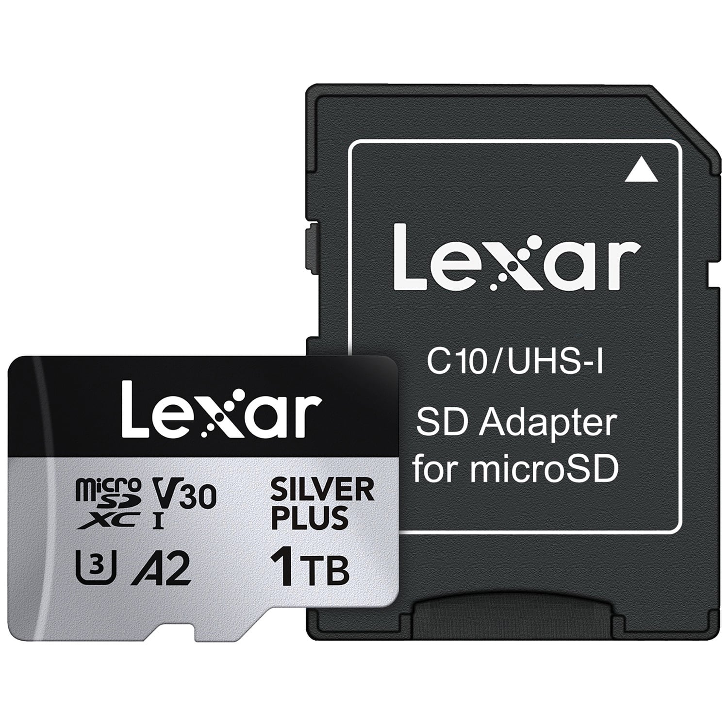 Lexar - Lmssipl001t-bnanu Professional Silver Plus Series Microsdxc Uhs-i Card With Sd Adapter (1 Tb)