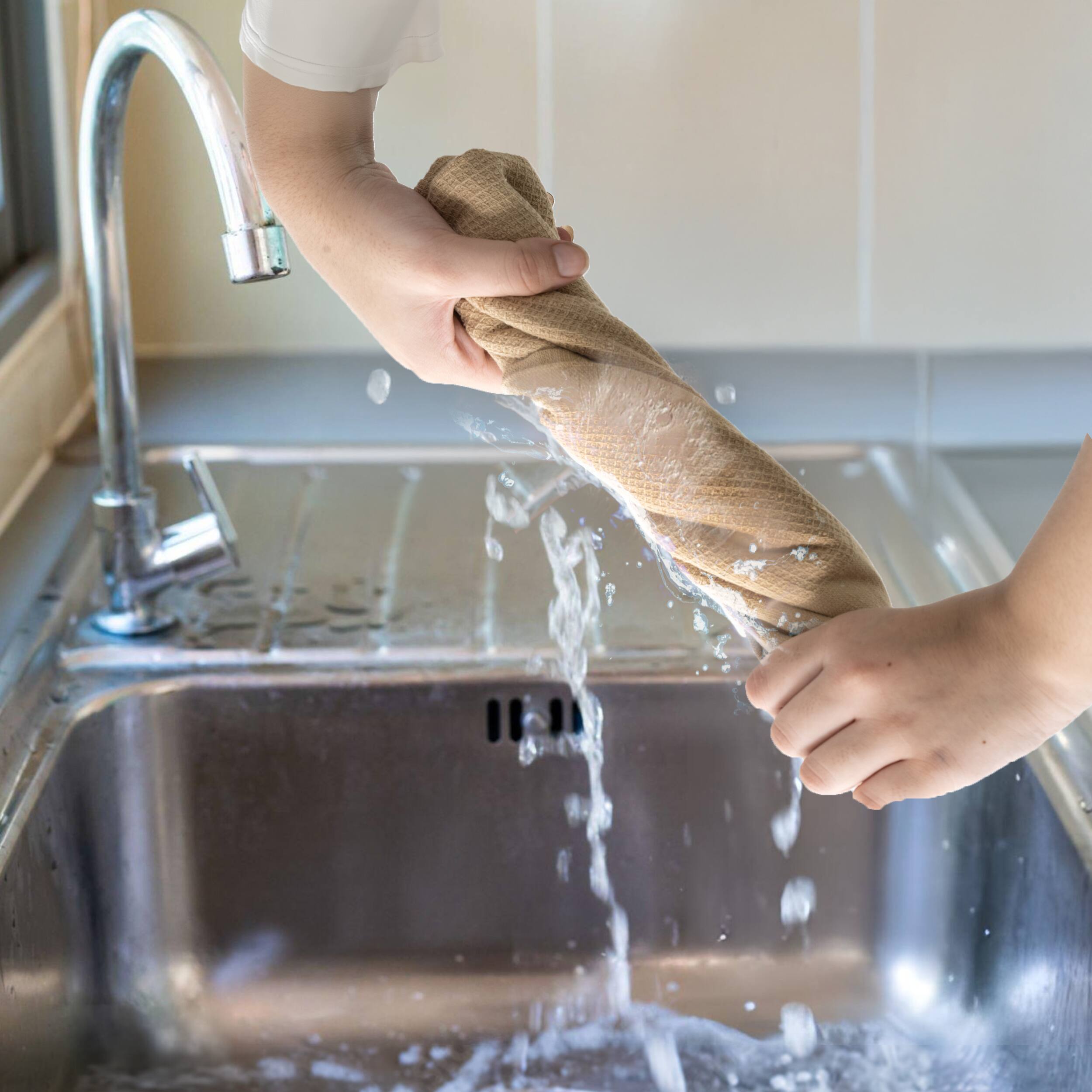 Alt View 1. Lux Decor Collection - 6-Piece 100% Cotton Kitchen Towel Set 16x26, Highly Absorbent Terry Dish Towels, Soft & Durable, Striped & Waffle Design - Khaki.