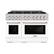 Angle. ZLINE - ZLINE 48 in. Select Dual Fuel Range with 8 Burners (HDRS-WM-48) - Satin Steel/White Matte.
