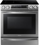 Front Zoom. Samsung - Chef Collection Flex Duo 30" Self-Cleaning Slide-In Double Oven Electric Convection Range - Stainless steel.