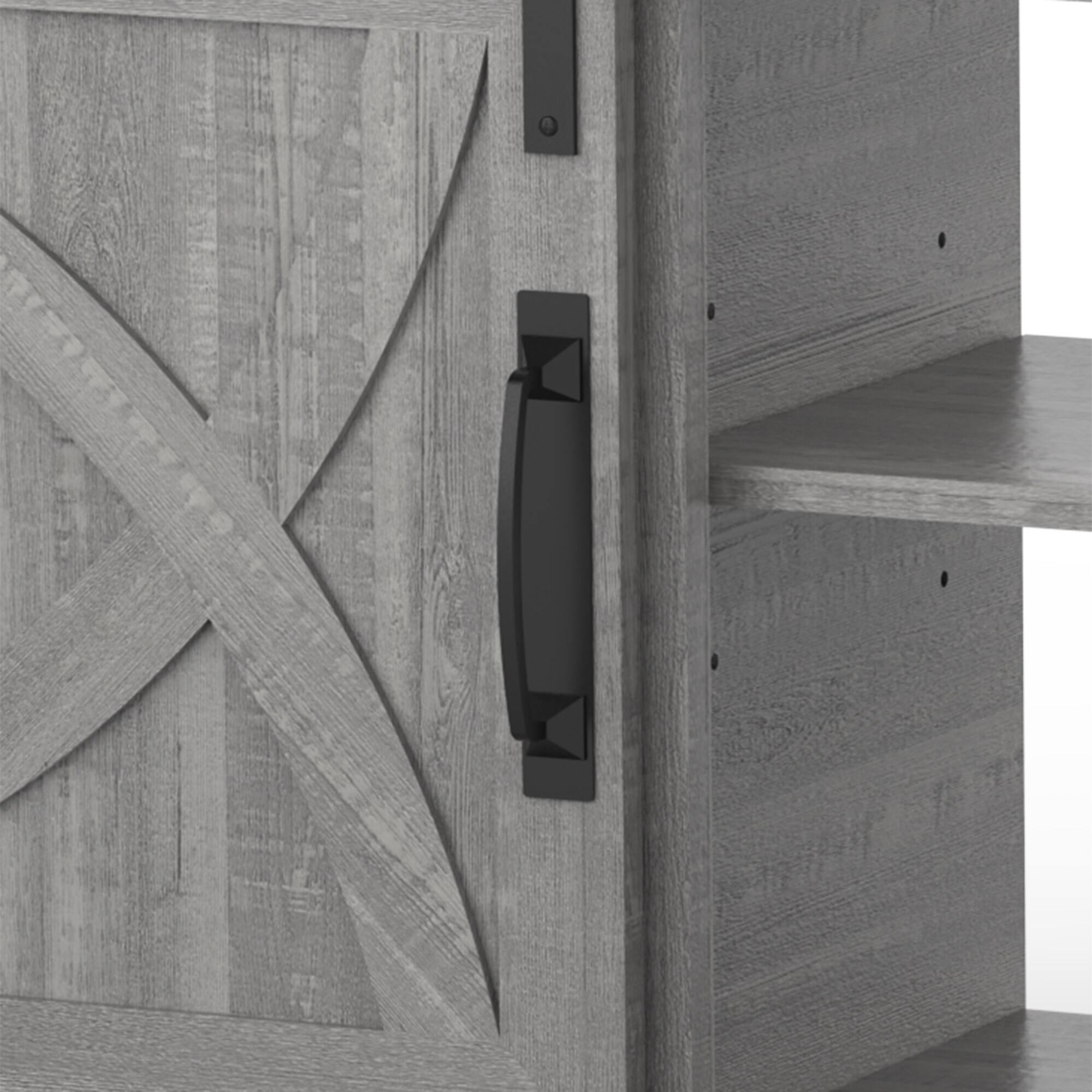 Alt View 6. Ihomeadore - 68" TV Stand with Open Storage Shelves and Cabinets Media Console for TVs up to 78" - Gray.