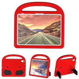 Dteck - Case for Apple iPad 11"(A16 chip 2025) and iPad 10.9" (10th Gen), Rugged Hybrid Shockproof Flip Kickstand Cover - Red