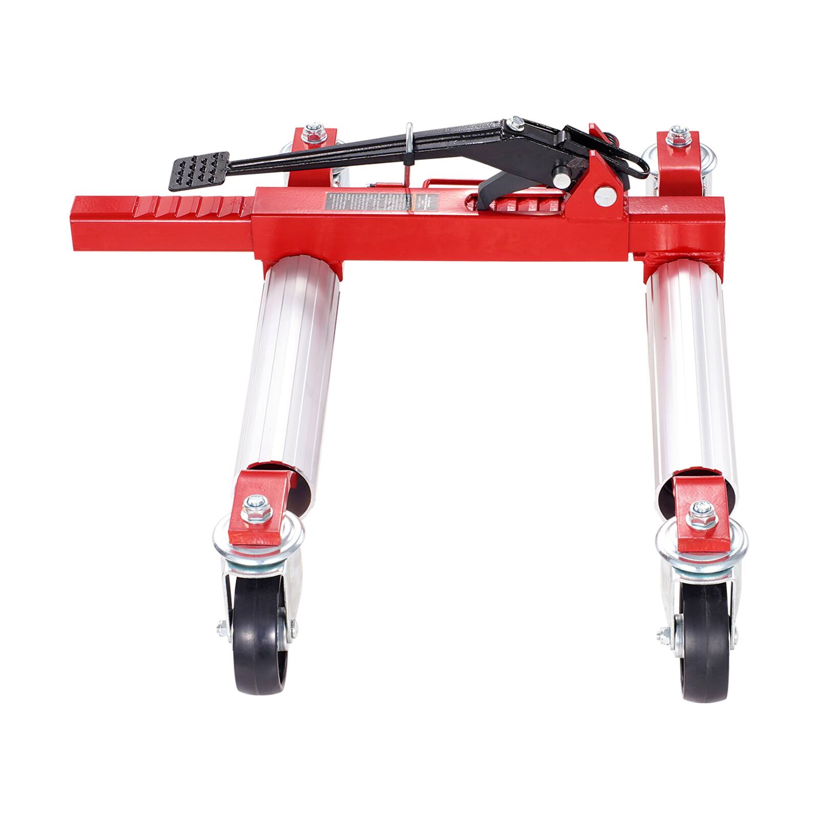 Alt View 5. VEVOR - Wheel Dolly, Max Capacity 1500 Lbs Car Dolly, Car Jack Dolly Lifter with Wheels, Heavy Duty Vehicle Positioning Ratchet - Red + Silver.