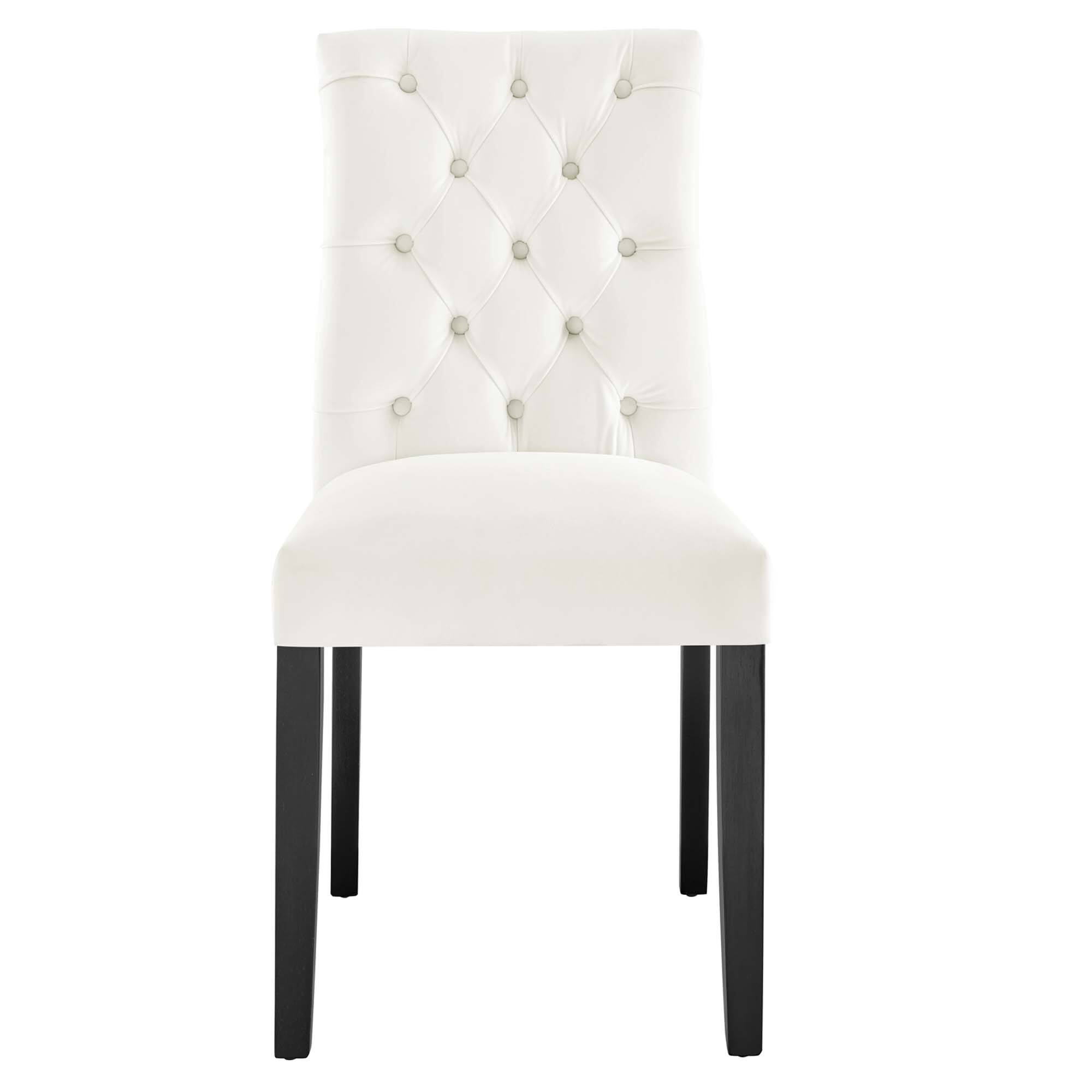 Alt View 4. Modway - Duchess Performance Velvet Dining Chairs Set of 2 by Modway - White.