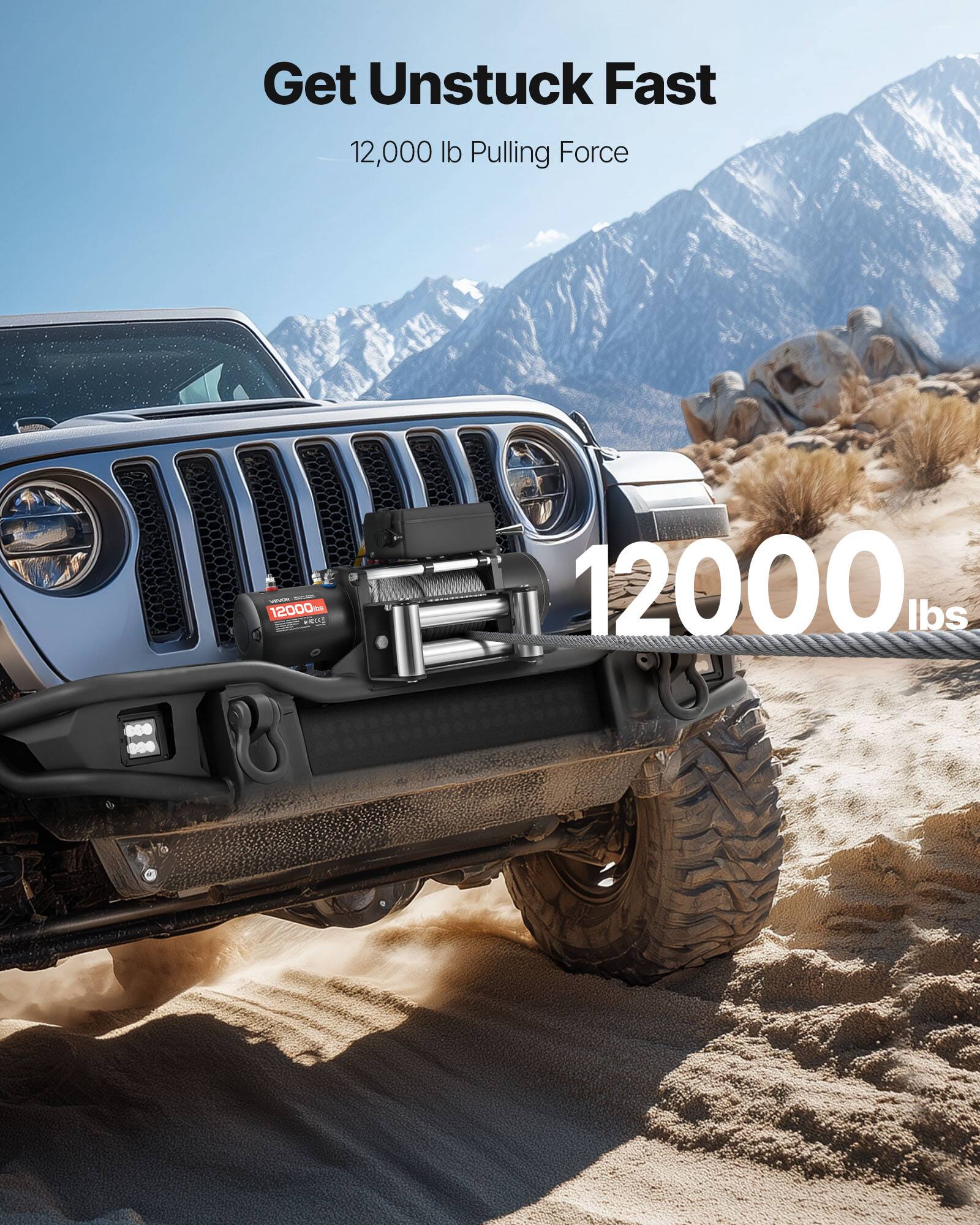 Get Unstuck Fast  
12,000 lb Pulling Force  
12,000 lbs