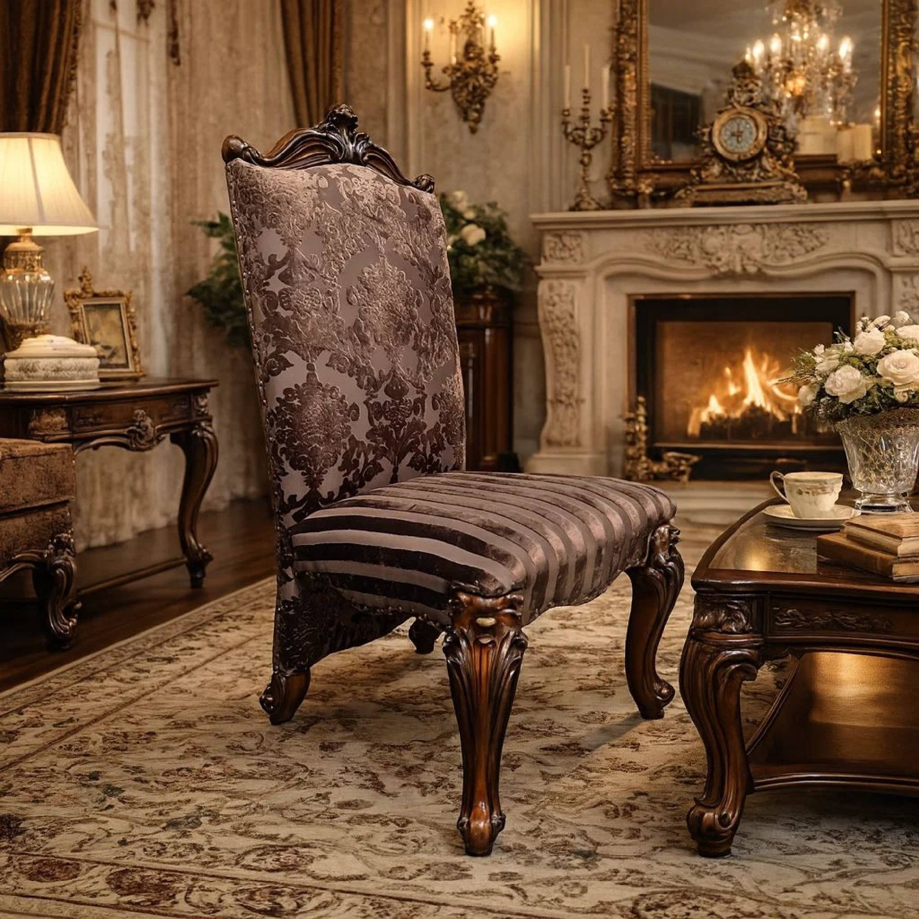 Alt View 7. Manhattan Lane - 27 Inch Wide Side Chair, Faux Leather, Set of 2 - Brown.