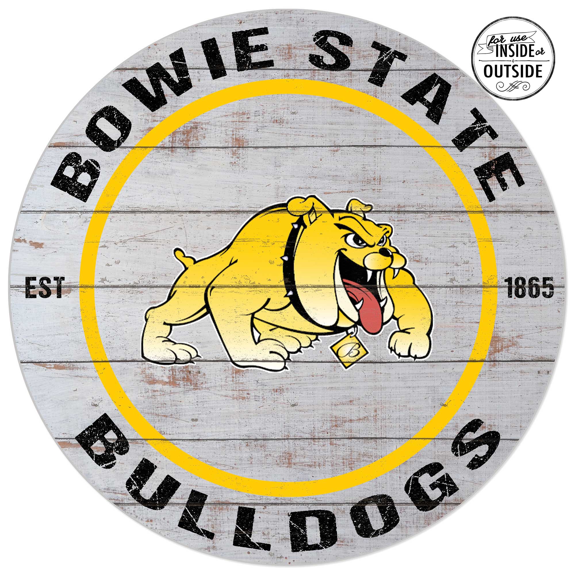 Bowie State Bulldogs 20'' x 20'' Indoor/Outdoor Weathered Circle Sign