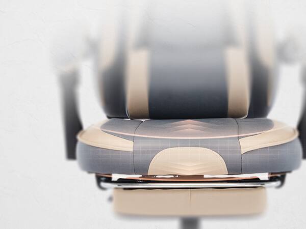 Alt View 4. Siljoy - Blue Beige Gaming Chair with Massage Lumbar Support & Footrest - Ergonomic Computer Chair Adjustable to 135° - Beige+Blue.