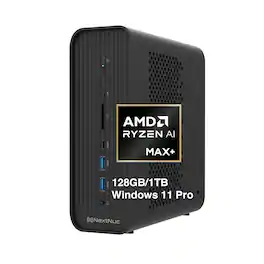 NextNuc - AMD Strix halo Mini Desktop (Ryzen AI Max+ 395, 128GB, 2x512GB SSD (1TB), AMD Radeon 8060S, WiFi 7, BT 5.4, Win 11 Pro) - Black