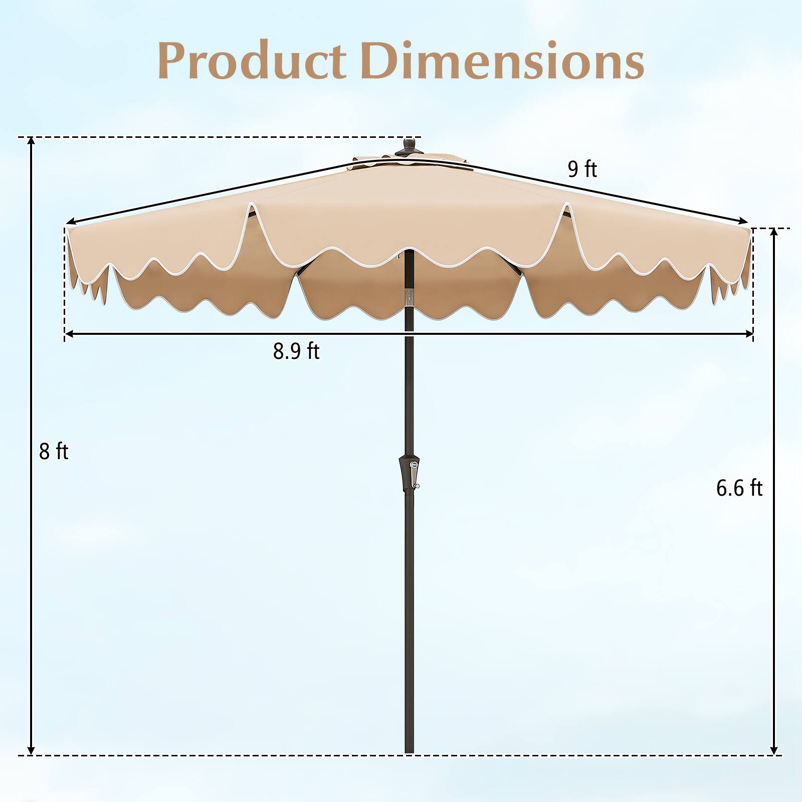 Product Dimensions: 9 ft, 8.9 ft, 8 ft, 6.6 ft