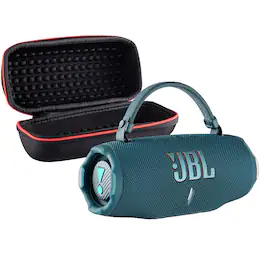 JBL - Charge 6 Portable Wireless Bluetooth Speaker with IP68 Waterproof Case Bundle - Blue