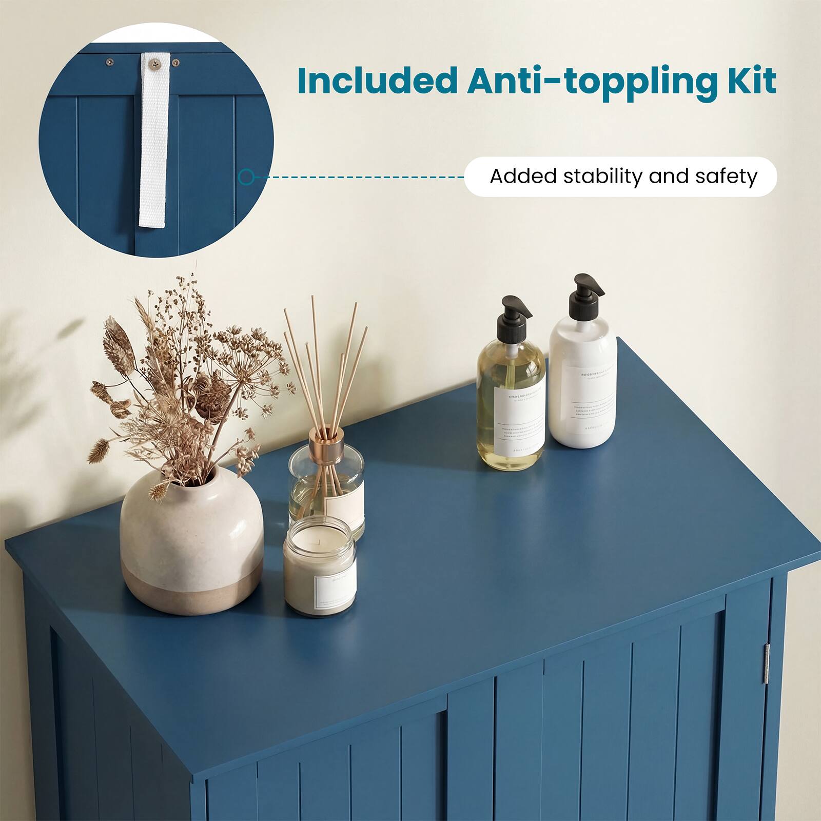 Included Anti-toppling Kit  
Added stability and safety