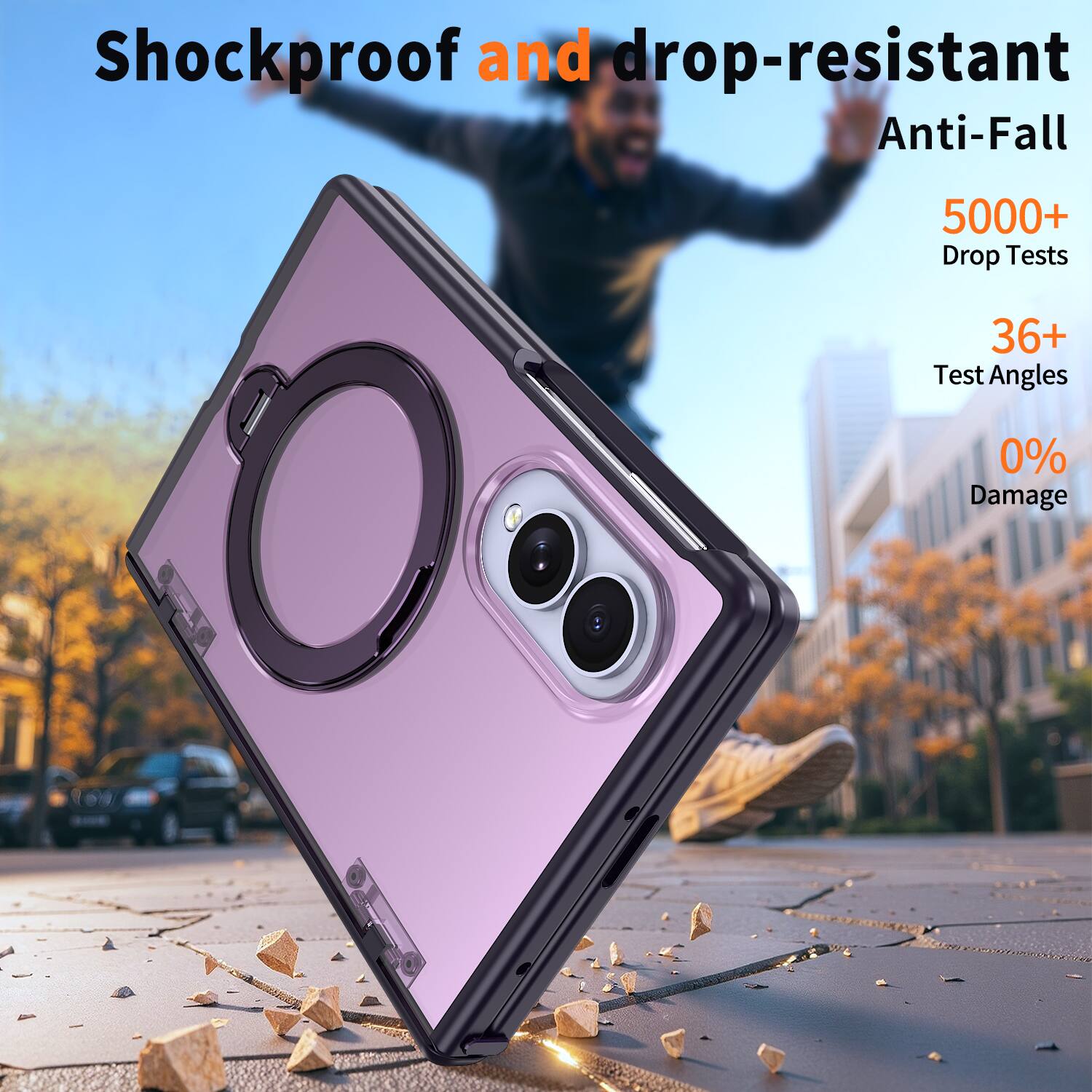 Shockproof and drop-resistant Anti-Fall

5000+ Drop Tests

36+ Test Angles

0% Damage