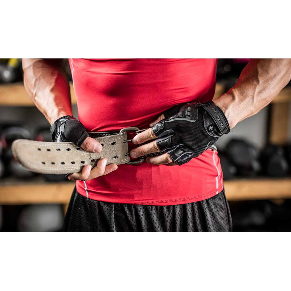 Alt View 3. Harbinger - Harbinger 6" Padded Leather Weight Lifting Belt - Medium - Black.