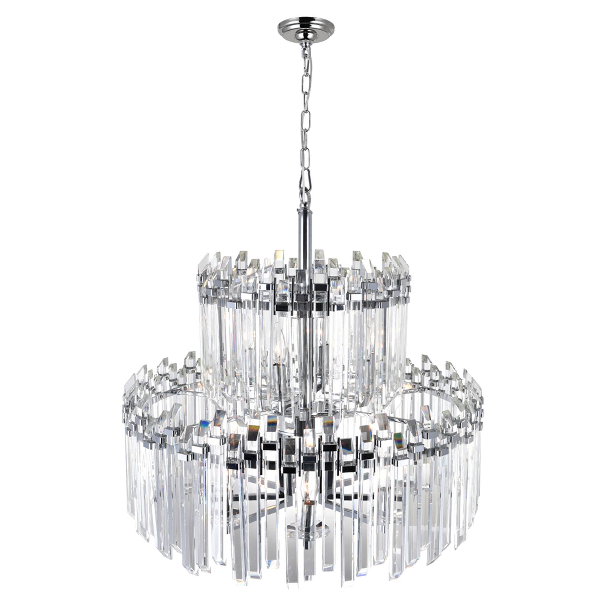Angle. CWI Lighting - Henrietta 12 Light Chandelier With Chrome Finish - Chrome.