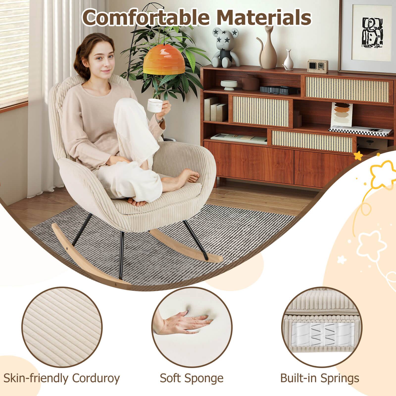 Comfortable Materials

- Skin-friendly Corduroy
- Soft Sponge
- Built-in Springs