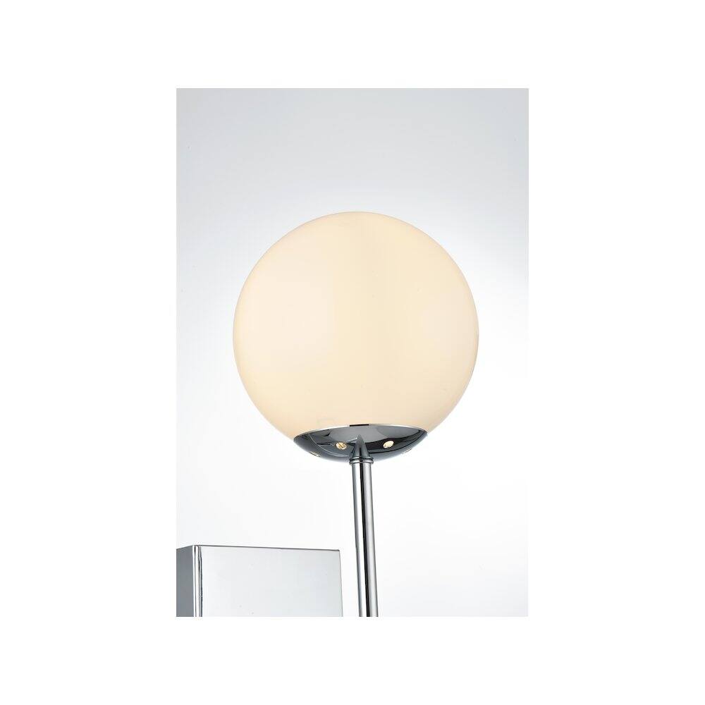 Alt View 2. Living District - Neri 6 Inch Wall Sconce White Shade in Chrome - Chrome And White.