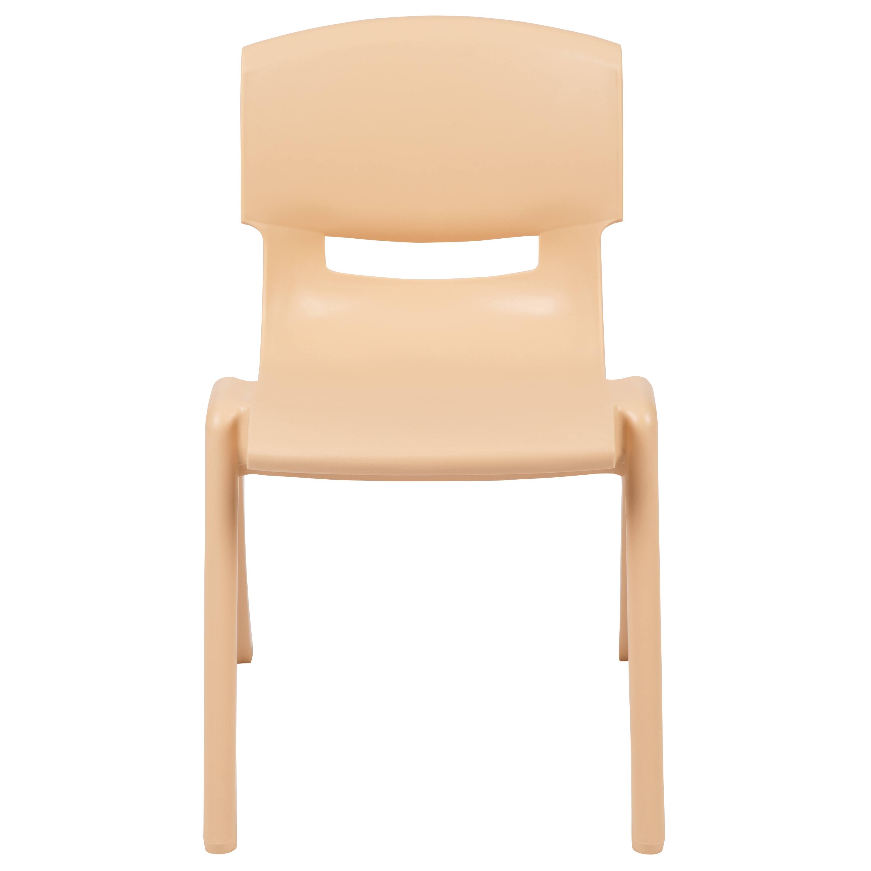 Alt View 8. Emma + Oliver - 5 Pack Plastic Stackable School Chair with 13.25" Seat Height - Natural.