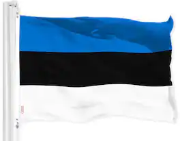 G128 - Estonia Flag 3x5 ft 150D Polyester, Indoor/Outdoor with Brass Grommets - Assorted Colors