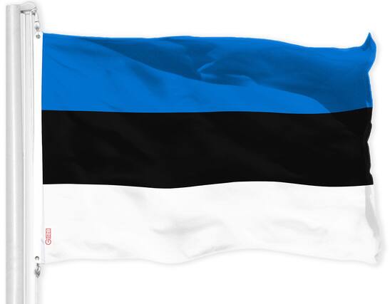 Front. G128 - Estonia Flag 3x5 ft 150D Polyester, Indoor/Outdoor with Brass Grommets. - Assorted Colors.
