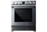 Dacor - Transitional 6.3 Cu. Ft. Freestanding Electric Induction Four-Part Pure Convection 30" Range with Anti-Scratch Glass - Stainless Steel - Front_Zoom