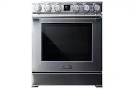 Dacor - Transitional 6.3 Cu. Ft. Freestanding Electric Induction Four-Part Pure Convection 30" Range with Anti-Scratch Glass - Stainless Steel