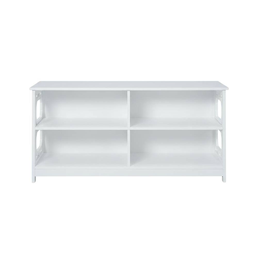 Alt View 3. FurniFact - White MDF TV Stand with Non-Lead Base Paint for TVs up to 50 inches - White.