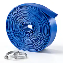 VEVOR - Discharge Hose 1-1/2" x 50 ft PVC Lay Flat Backwash Water Pump Hose,for Swimming Pool Sand Filter & Sump Pump,Heavy Duty - Blue