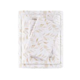 Gracie Mills - Esme Breathable Printed Cotton Percale Sheet Set - Tan Leaves