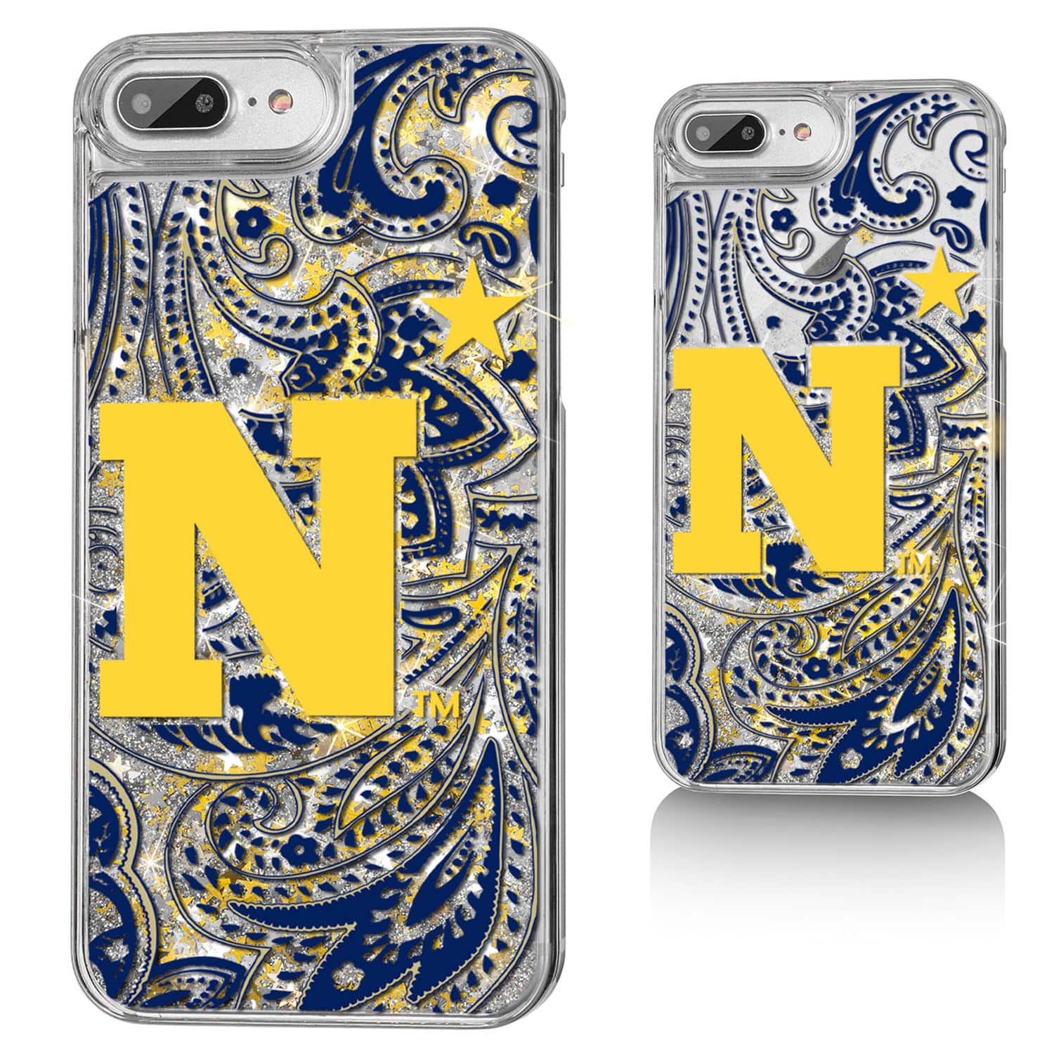 Keyscaper - NCAA - Navy Midshipmen iPhone Glitter Paisley Design Case - 16 - Multicolor