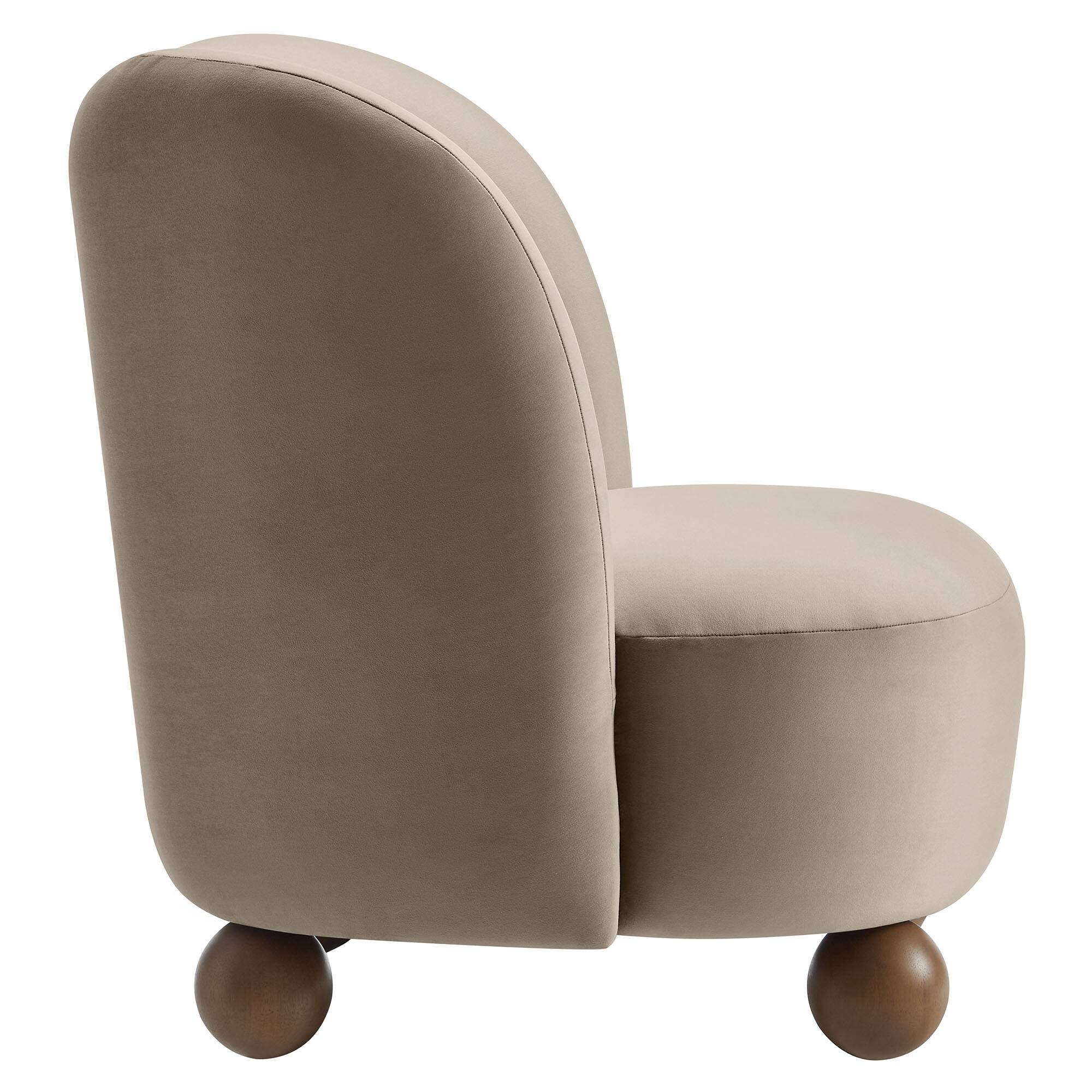 Alt View 2. Modway - Monroe Performance Velvet Accent Chair by Modway - Taupe Walnut.