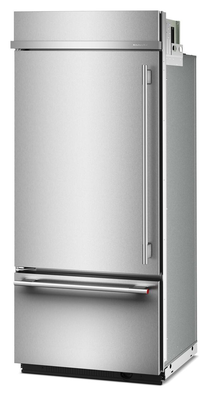 Alt View 10. KitchenAid - 20.8 Cu. Ft. Built-In Bottom Mount Refrigerator with Platinum Interior - Stainless Steel with PrintShield Finish.
