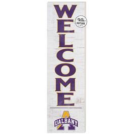 Jardine - UAlbany Great Danes 10'' x 35'' Indoor/Outdoor Welcome Sign - White