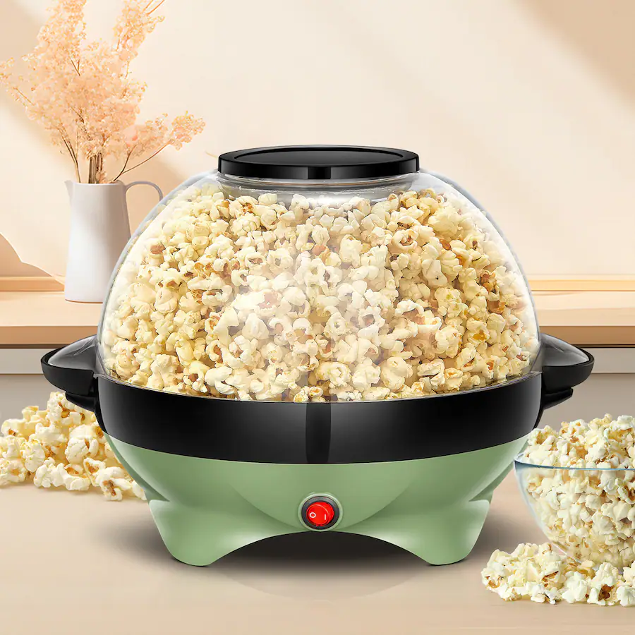 KEINVE Popcorn Machine, 6 Quart Popcorn Popper maker, Nonstick Plate, Electric Stirring with Quick Heat Technology, Cool Touch Green 1 - Best Buy