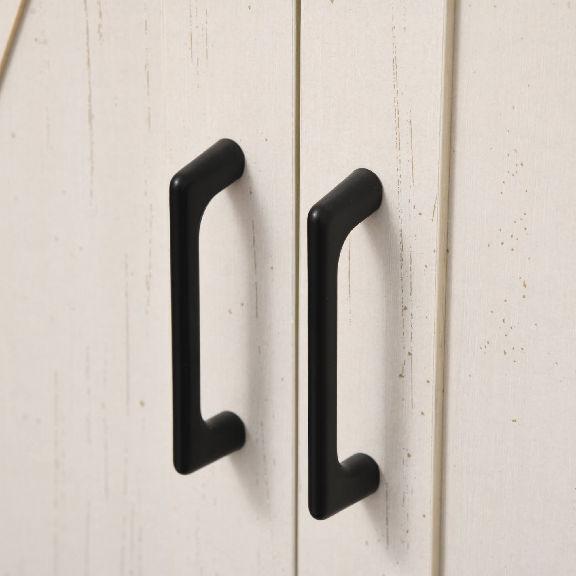 Alt View 8. Homcom - Sideboard with Storage Drawer, Modern Farmhouse Kitchen Cabinet with 2 Barn Doors, Coffee Bar Cabinet - Distressed White.