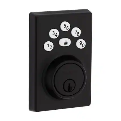 Front. Kwikset - Kwikset Powerbolt Matte Black Zinc Electronic Deadbolt.