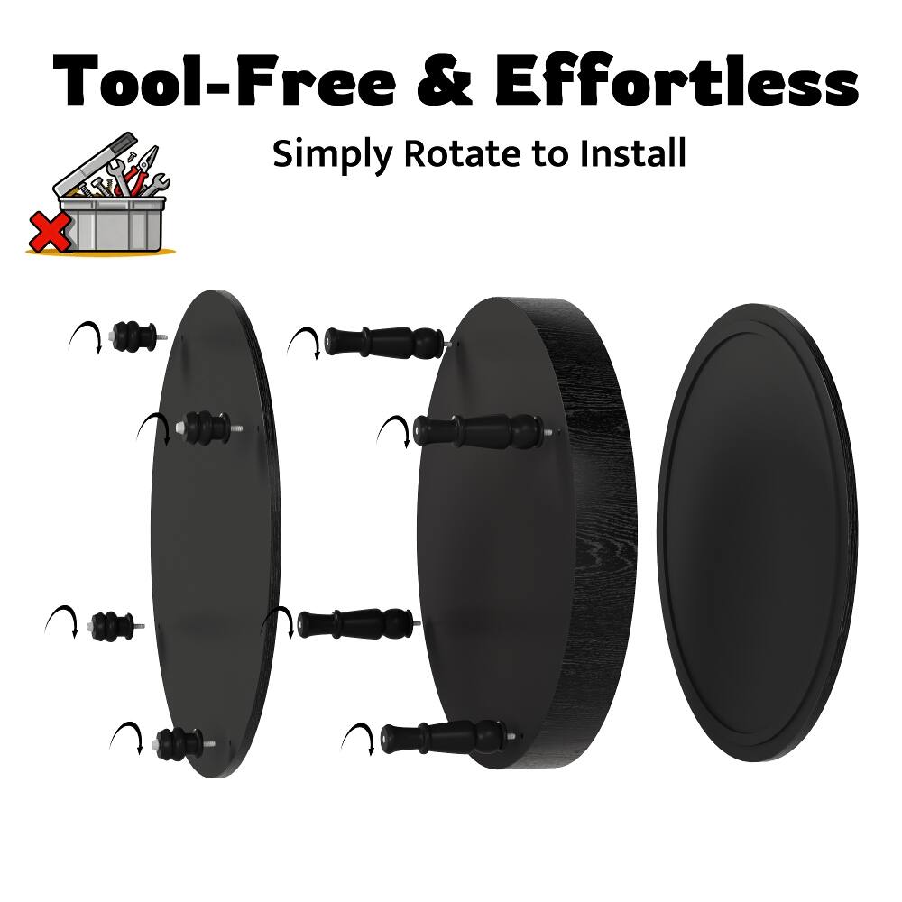 Tool-Free & Effortless  
Simply Rotate to Install