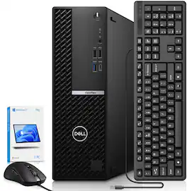 Dell - Refurbished Excellent - 5080 SFF 10th Gen Desktop PC Intel i7- 32GB RAM & 2TB SSD - Wired Keyboard & Mouse + Wi-Fi - Windows11Pro - Black