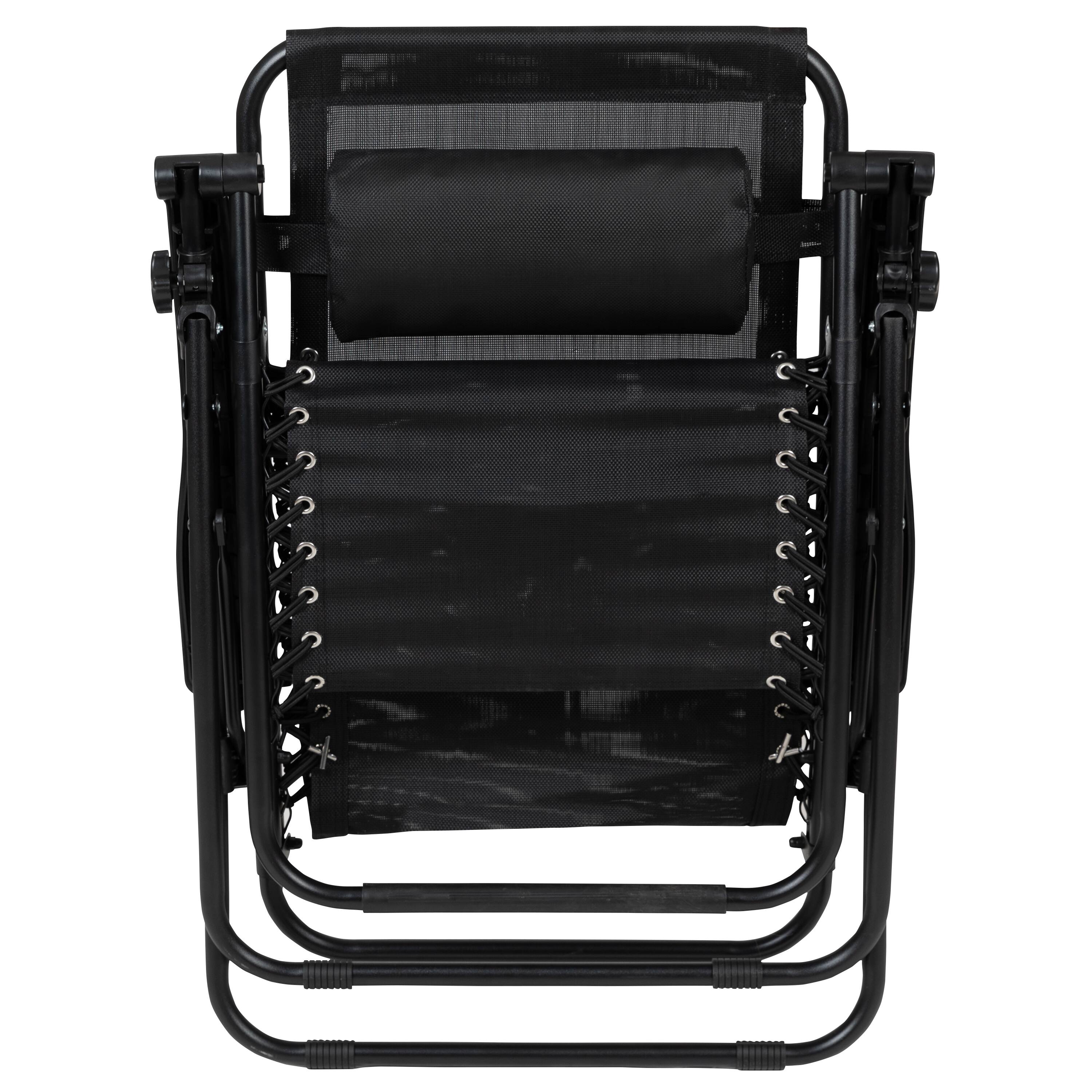 Alt View 9. Emma + Oliver - 2 Pack Adjustable Mesh Zero Gravity Lounge Chair with Cup Holder Tray - Black.