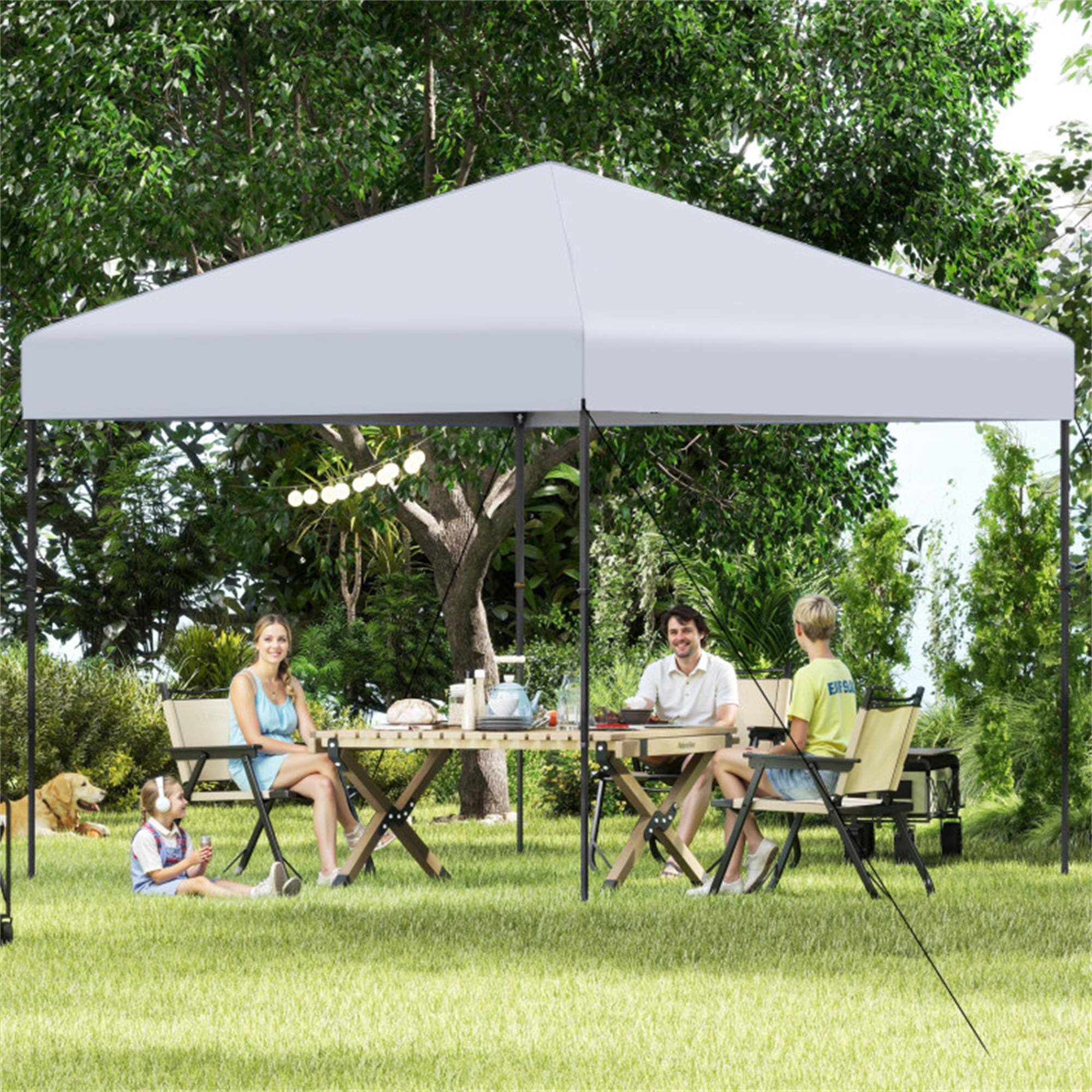 Alt View 2. Boyel Living - White Pop Up Canopy Tent 120-in W x 120-in D x 84-in H - White.