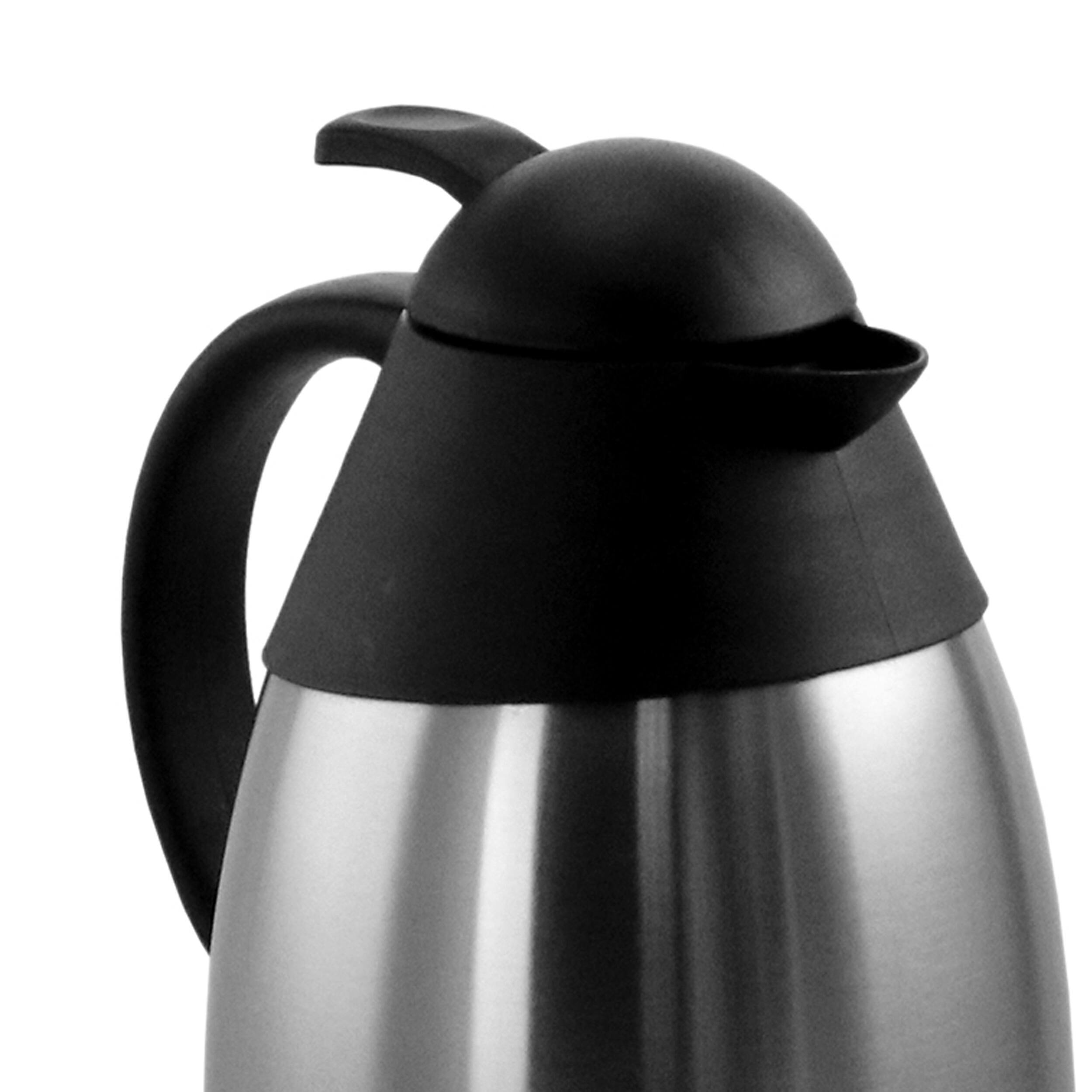Alt View 2. MegaChef - MegaChef 2.11 Quart Stainless Steel Thermal Beverage Carafe for Coffee and Tea - Silver and Black.