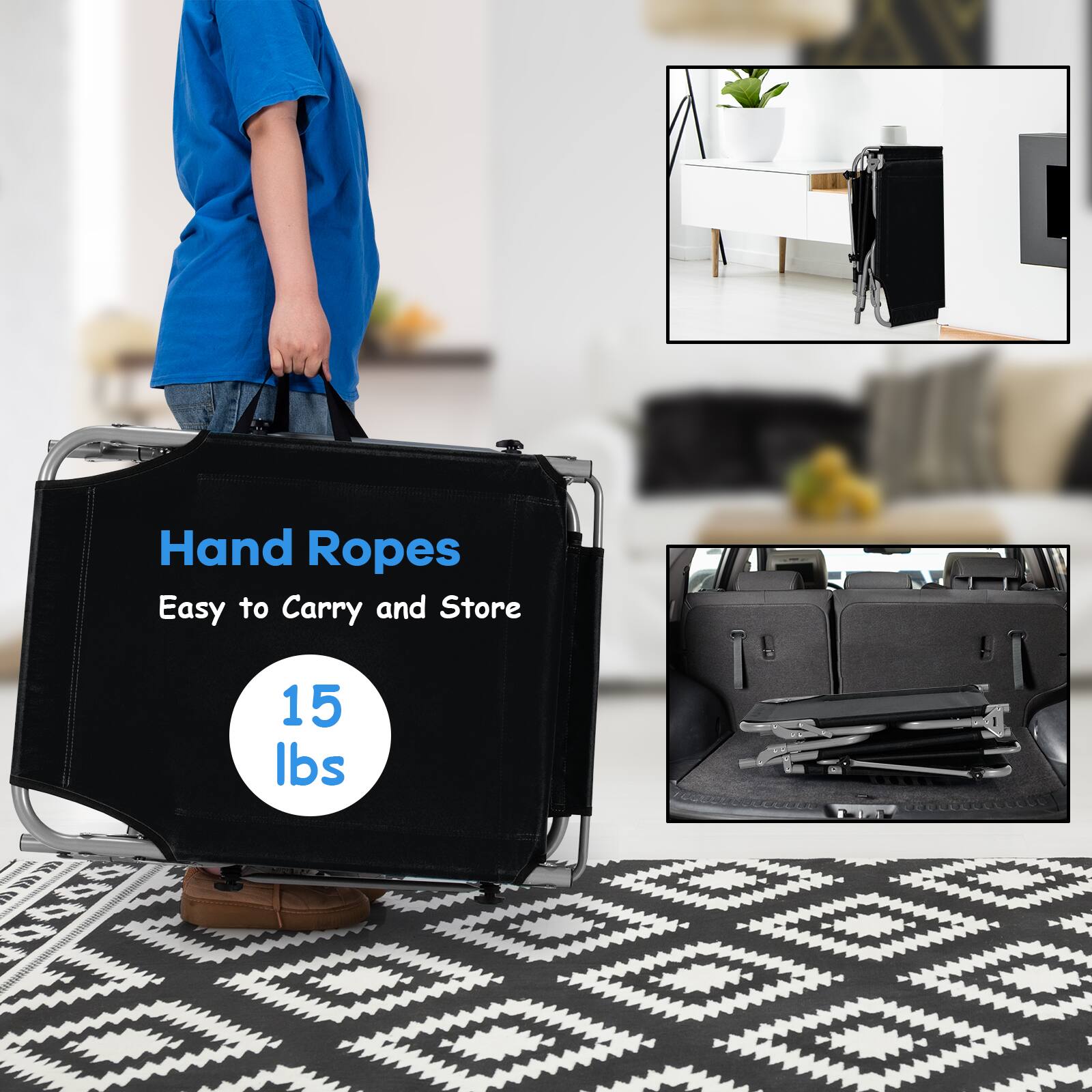 Hand Ropes
Easy to Carry and Store
15 lbs