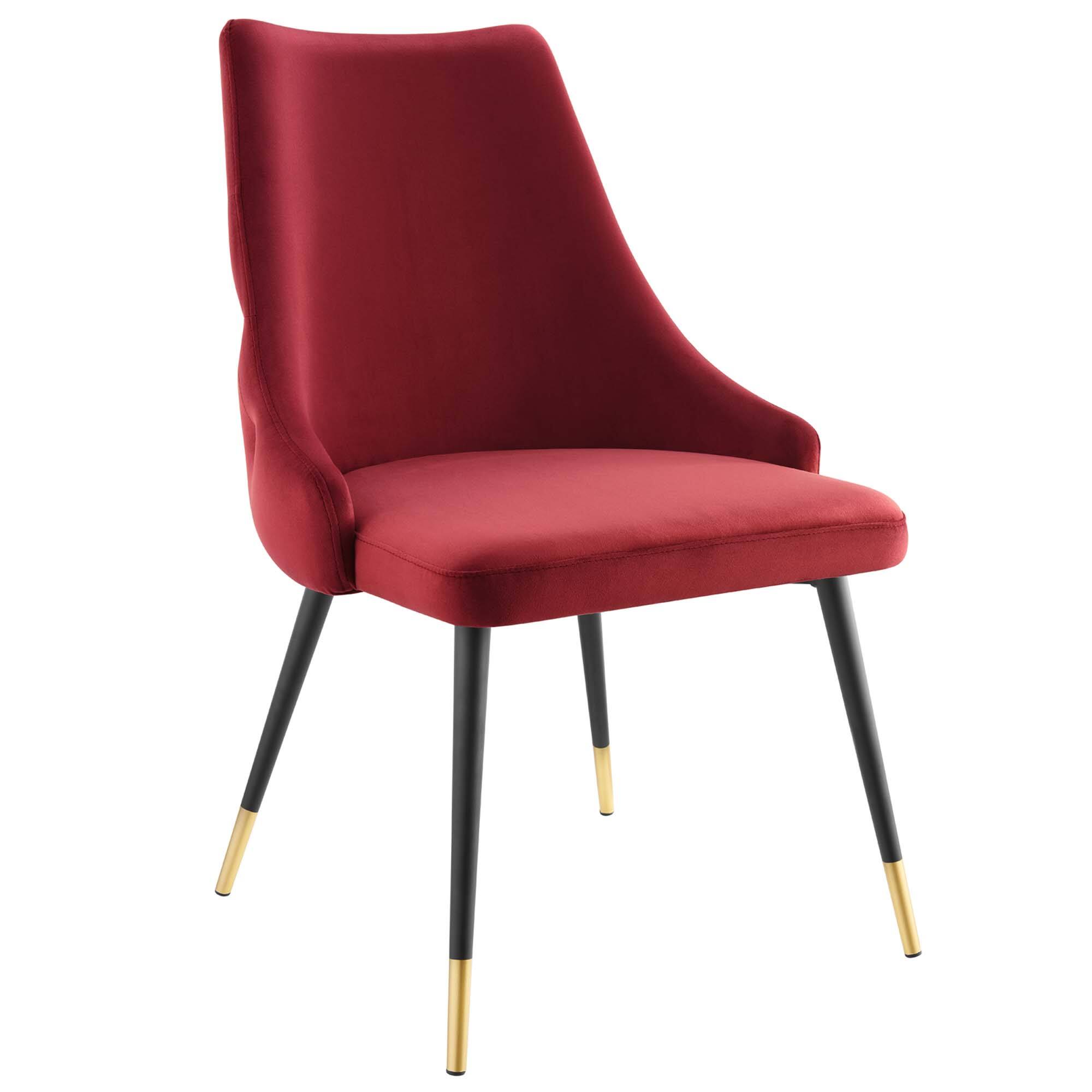Angle. Modway - Adorn Tufted Performance Velvet Dining Side Chair by Modway - Maroon.