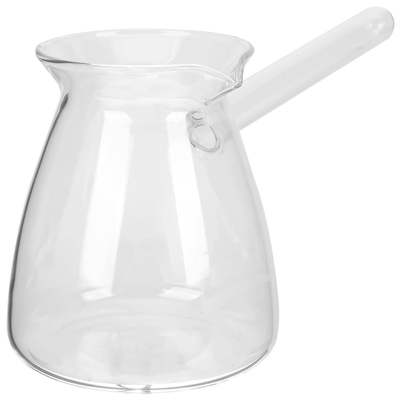 Dapper Styles - Side Handle Coffee Pot: Glass Boiling Pot For Tea Milk - Compact Design With V-shaped Spout Controlled Pour - Default