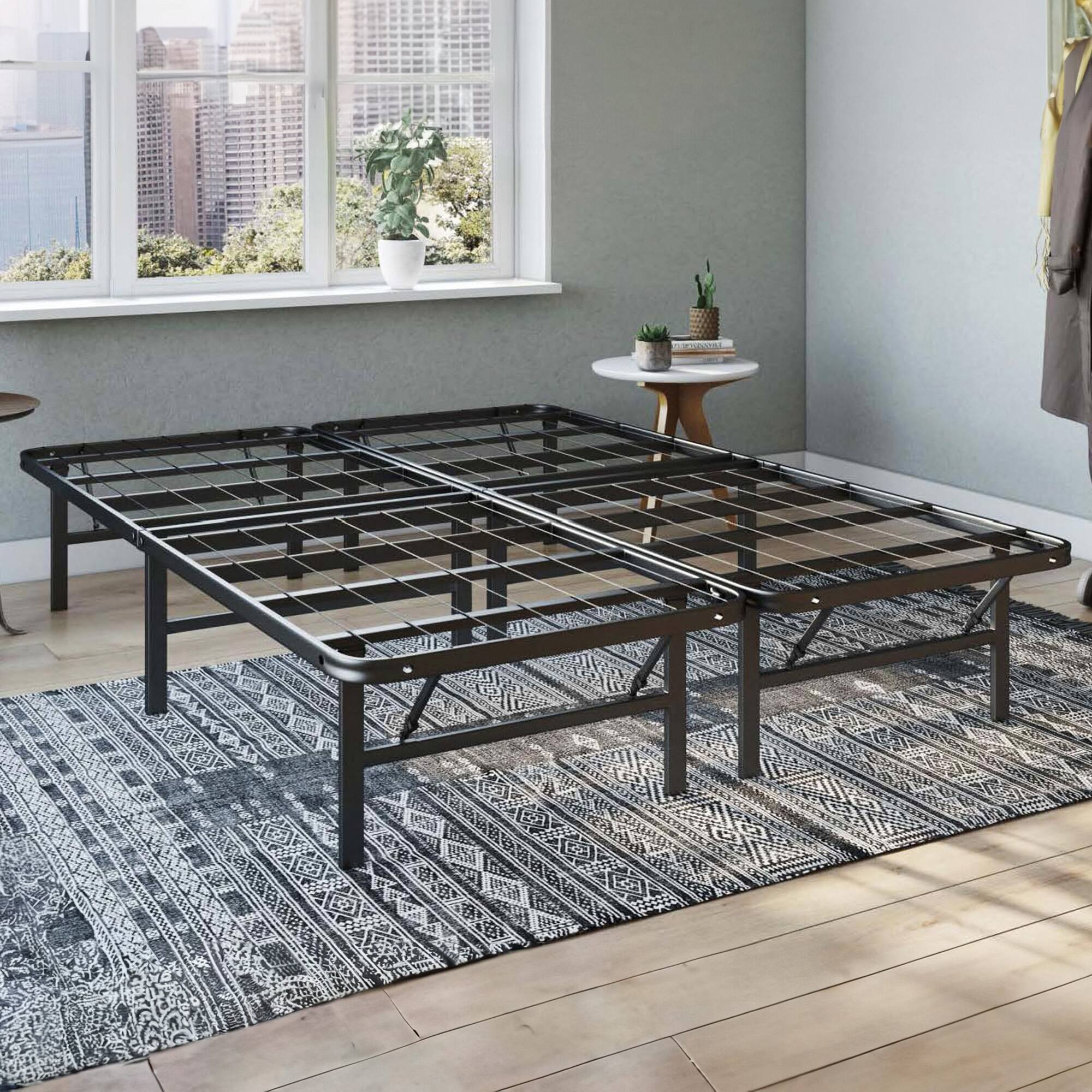Alt View 7. Hercules - Hercules Folding Metal Bed Frame, 14 Inch Platform Mattress Foundation, Full - Black.